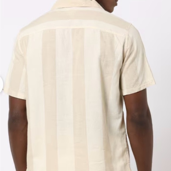 GAP Striped Linen Shirt With Cuban Collar-Size XL - Picture 3 of 13